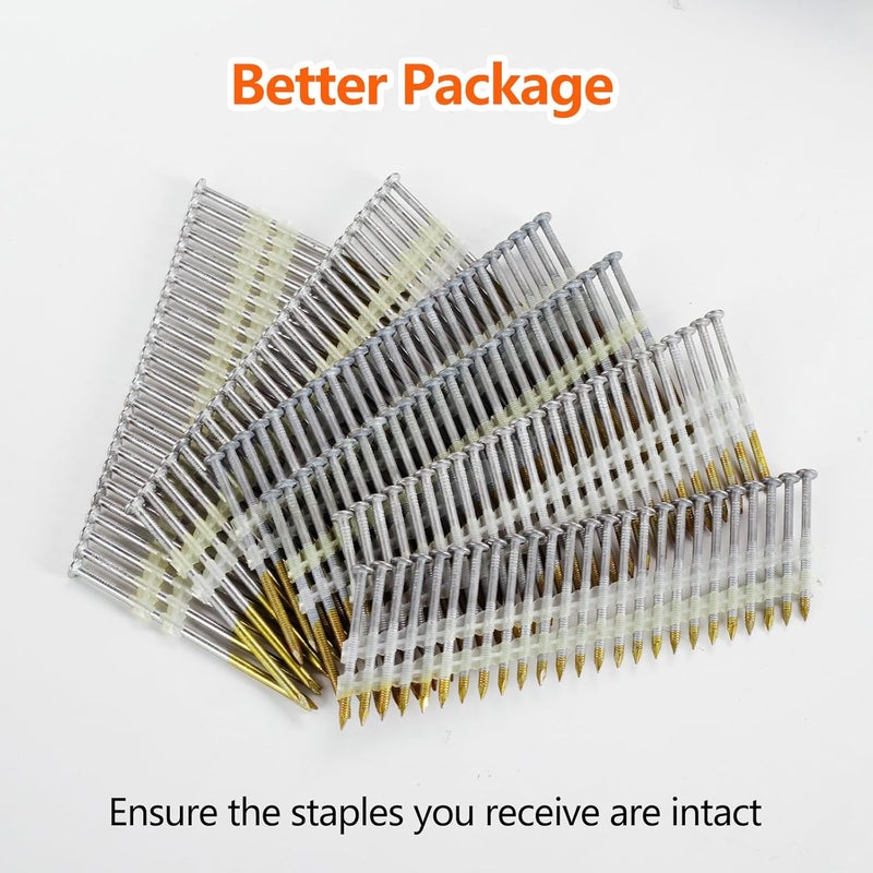 SITLDY 21 Degree Framing Nails 1000 Count, 2-1/2-Inch x .12 Ring Shank, Full Round Head Hot Dipped Galvanized, for Pneumatic Electric 20 to 22 Degree Framing Nailer - Image 3